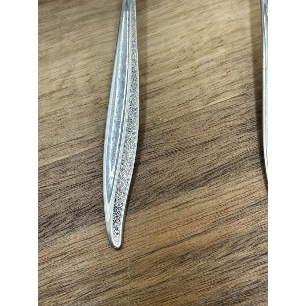 OneidaCraft Deluxe Textura Stainless Flatware Lot 2 Oval Spoons 1 Teaspoon MCM